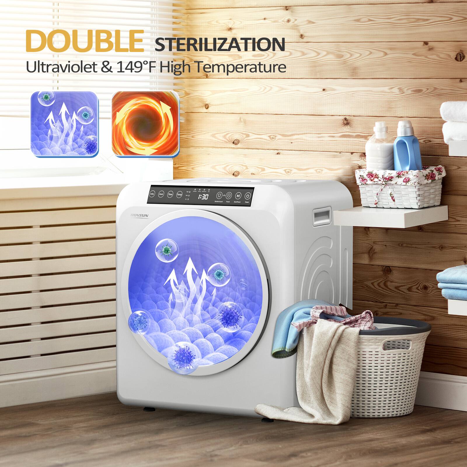 13.2LB Portable Clothes Dryer, 3.5 Cu.Ft High End Front Load