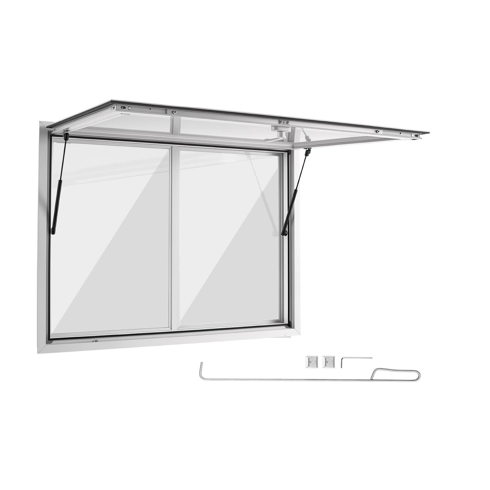Alt View 5. VEVOR - Concession Window 48x36 in Aluminum Alloy Service Window, for Food Truck, Up to 85 Degrees Stand Serving - White.