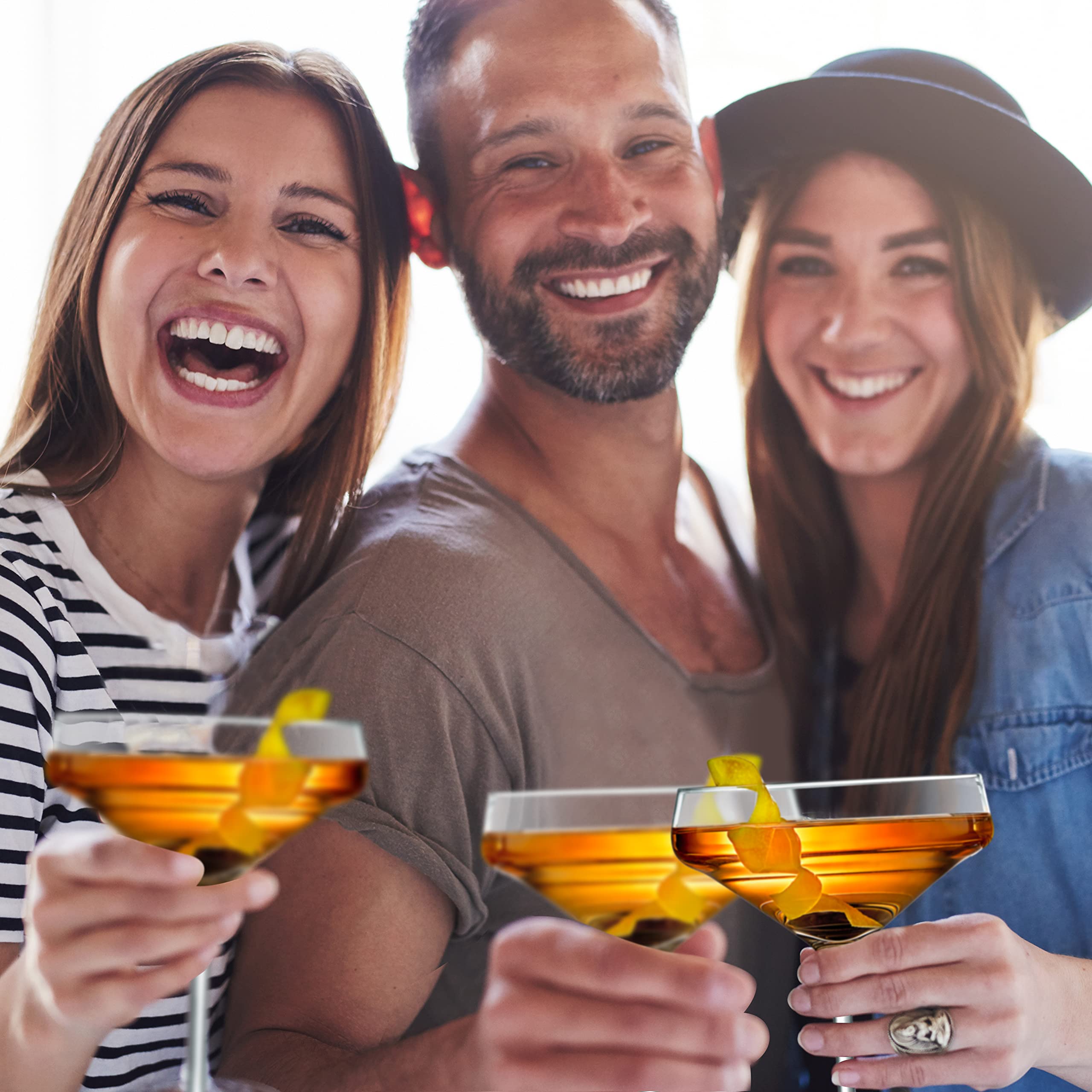 Alt View 5. NutriChef - NutriChef 6 Sets of Crystal Martini Glasses, 100% Hand Blown, Elegant & Reusable Packaging (NCGLMT68) - Clear.