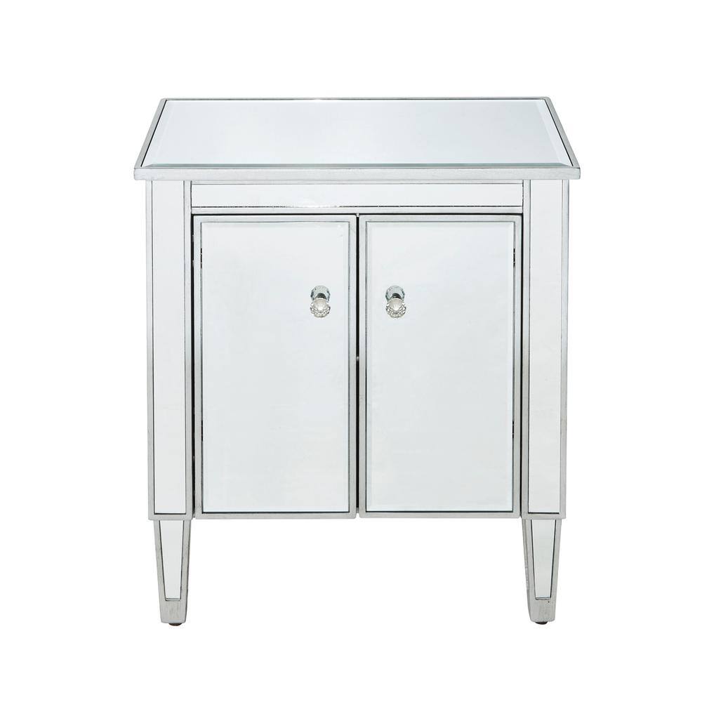 Alt View 2. Elegant Decor - Cabinet 2 doors 24in. W x 16in. D x 26in. H in antique silver paint - Antique Silver.