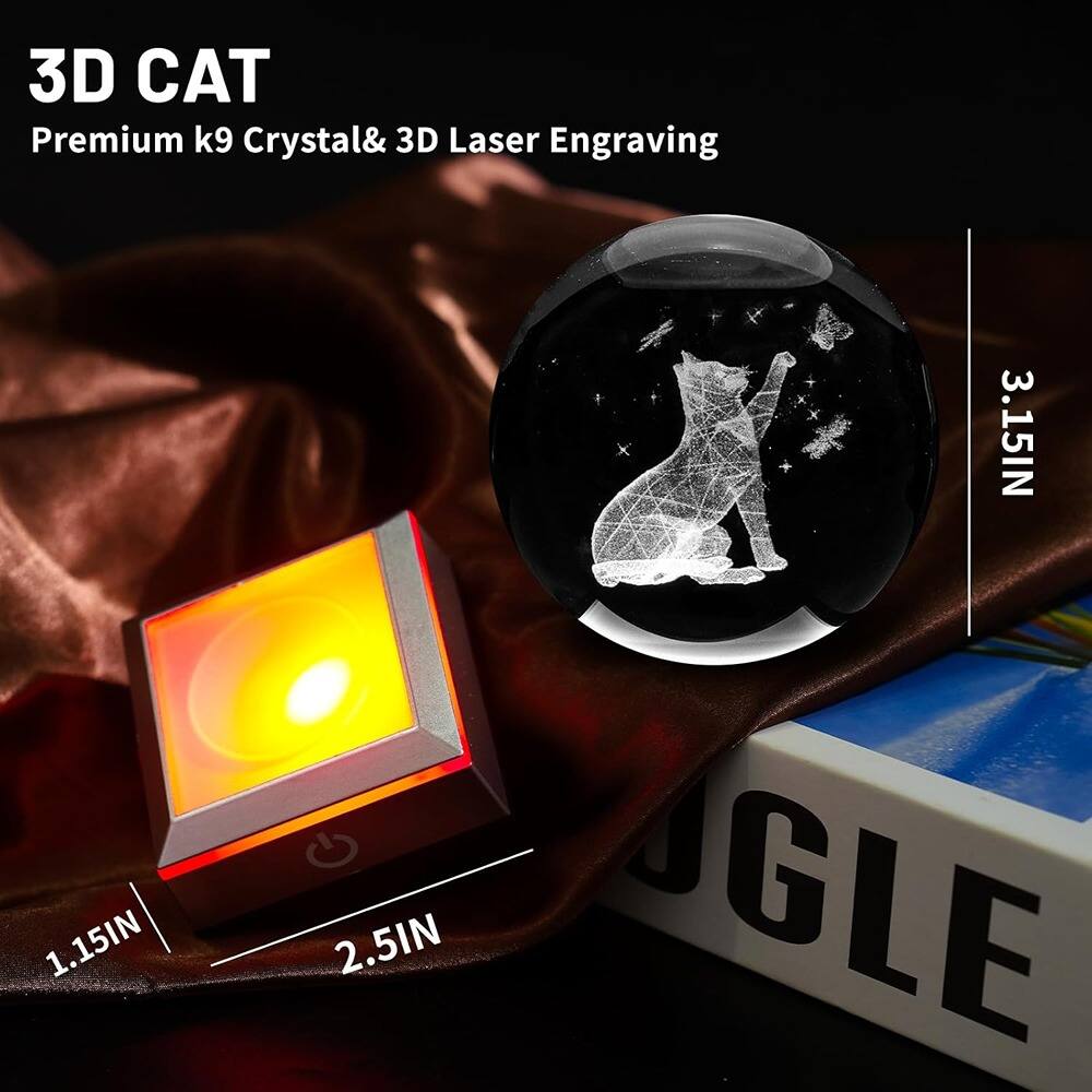 3D CAT  
Premium k9 Crystal & 3D Laser Engraving  

3.15IN  
1.15IN  
2.5IN