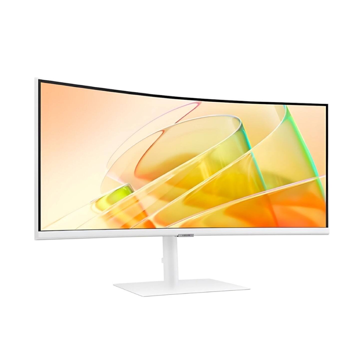 Left. Samsung - Samsung ViewFinity 34" S6 (S65TC) UWQHD LED-LCD Curved Monitor (HDMI, DisplayPort, USB) - White.