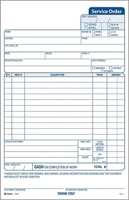 "Adams - 3-Part Carbonless Work Orders, 5-2/3"" x 9"", 250 Sets/Book (3-584) - Multicolor" price history on PriceWatchPro