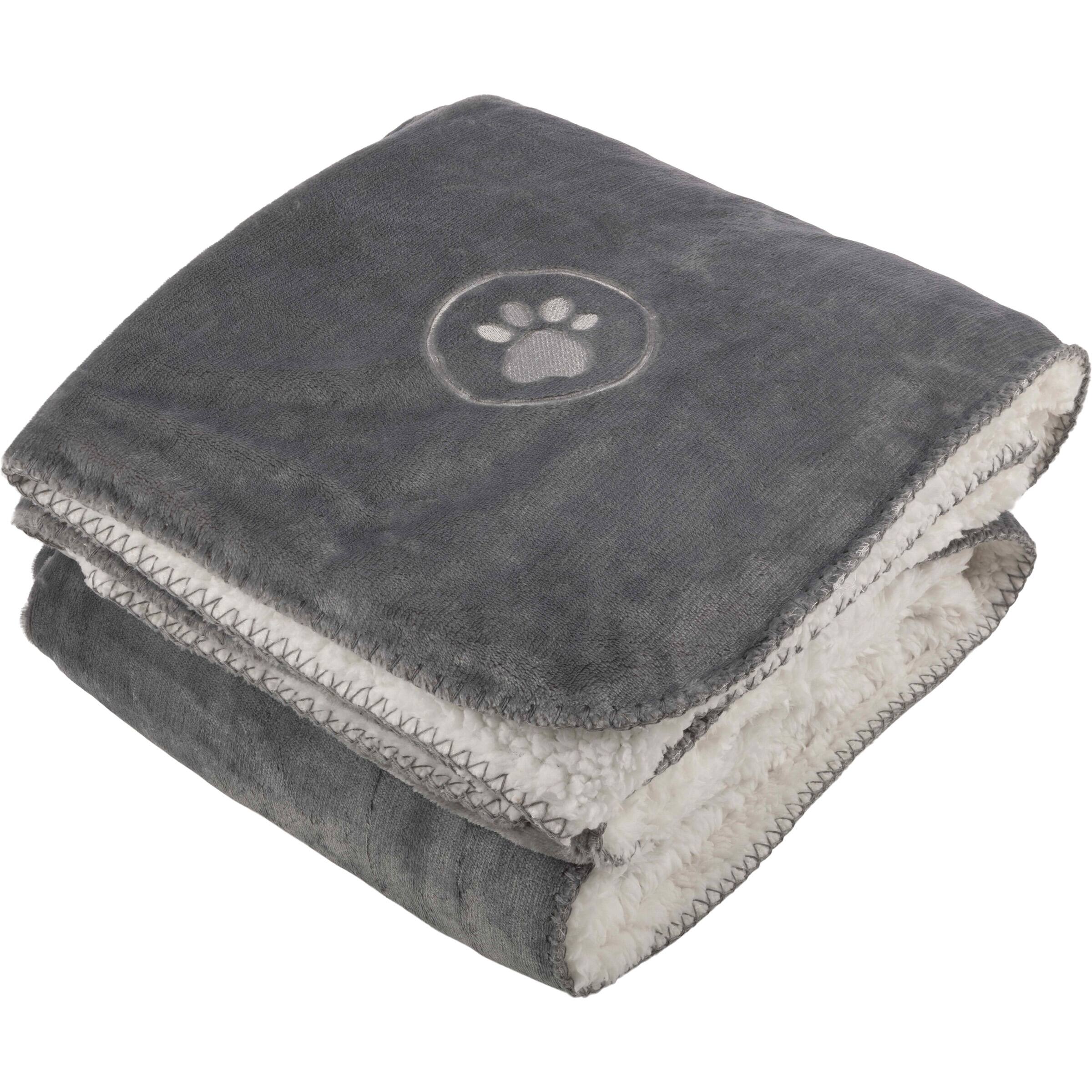 Angle. PetMaker - 80x100 Water-Resistant Dog Blanket - Gray.