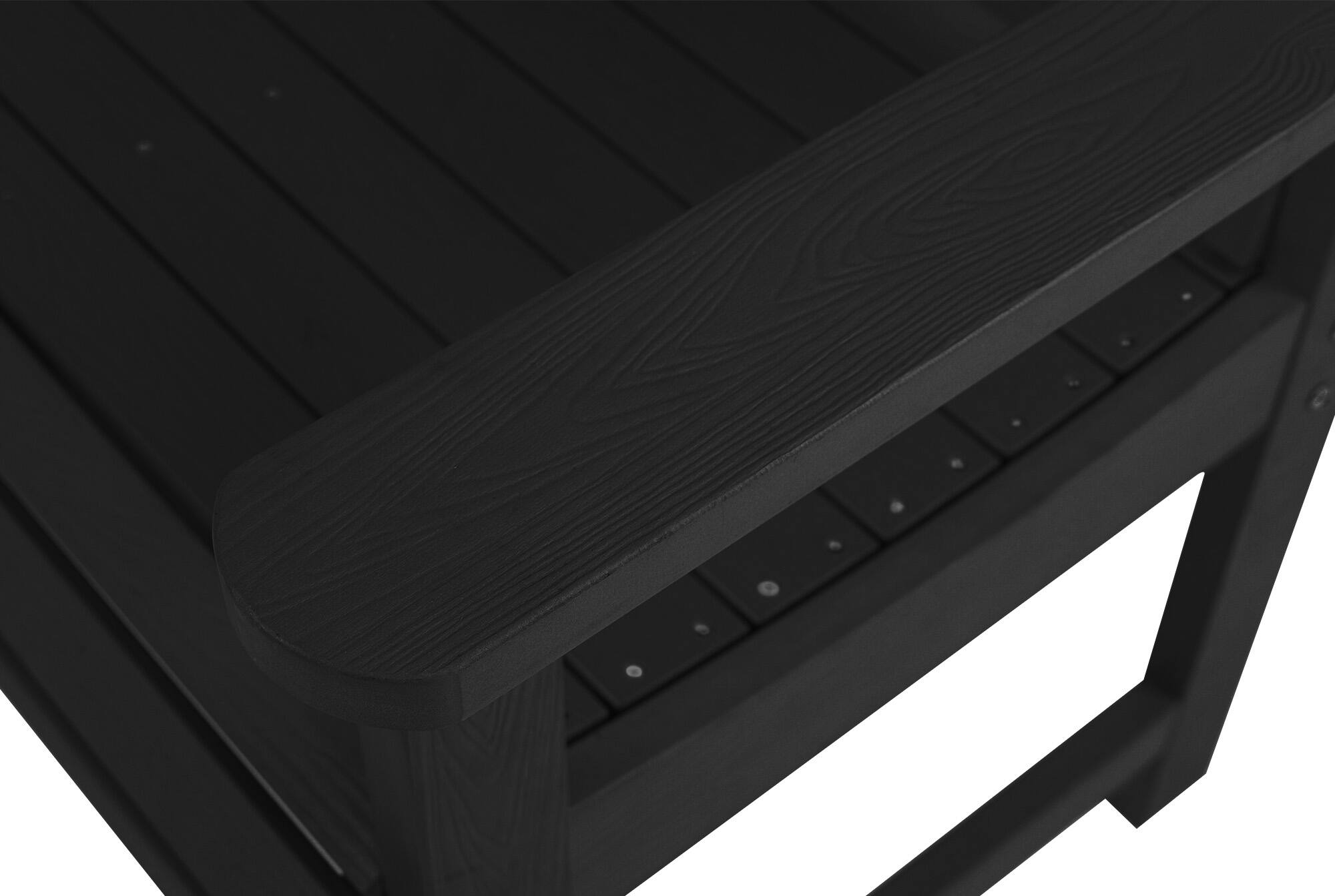 Alt View 5. Fortune Candy - 44" Poly Lumber Outdoor Garden Bench, All-Weather HIPS Patio Seating for Porch, backyard, Garden (2-Seat) - Black.