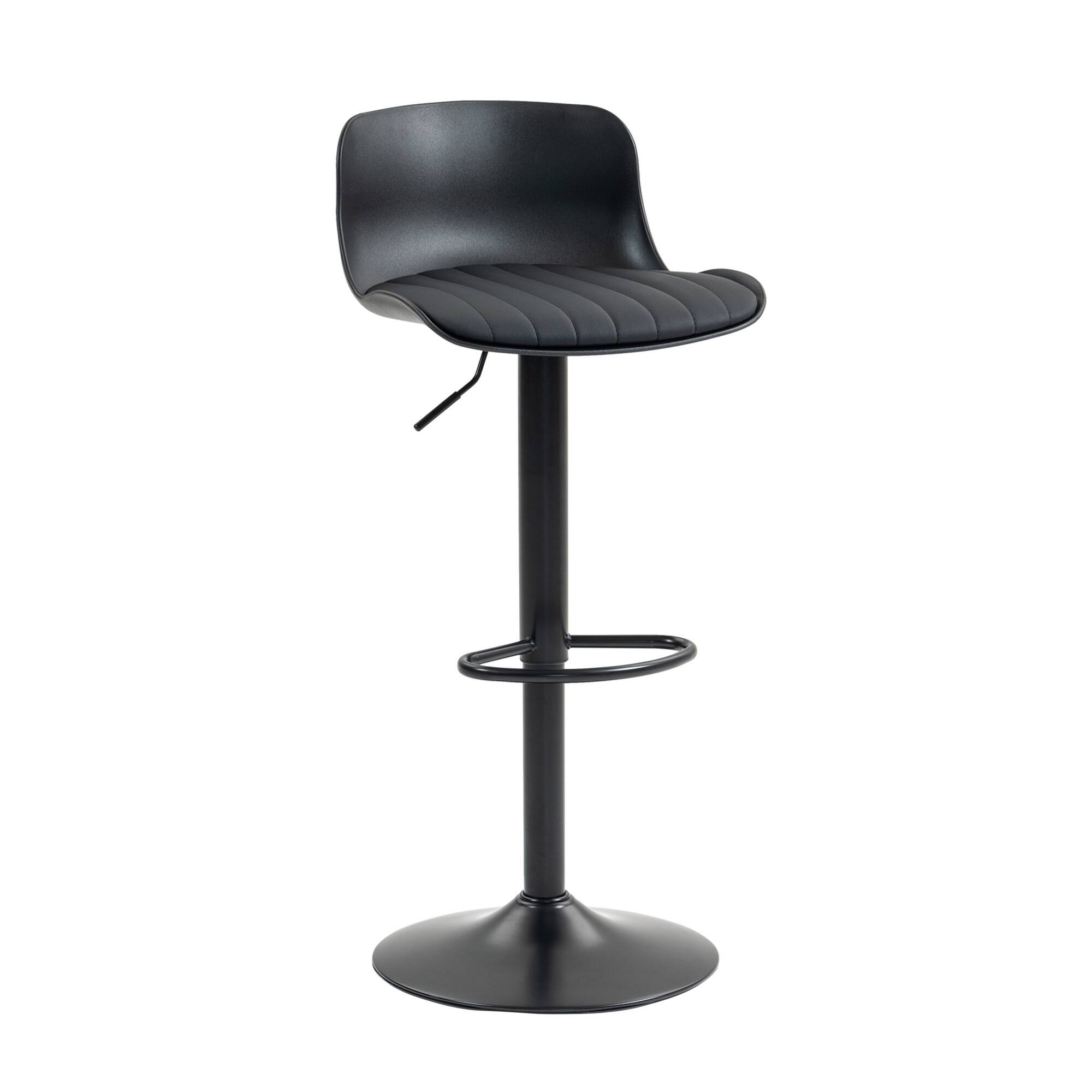 Alt View 6. GOODSILO - Set of 2 Adjustable Swivel Bar Stools with Backrest, Modern Counter Height Stools for Kitchen Islands - Black.