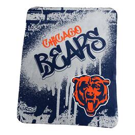 Logo Brands - Chicago Bears 50" x 60" Classic Graffiti Fleece Throw Blanket - Navy