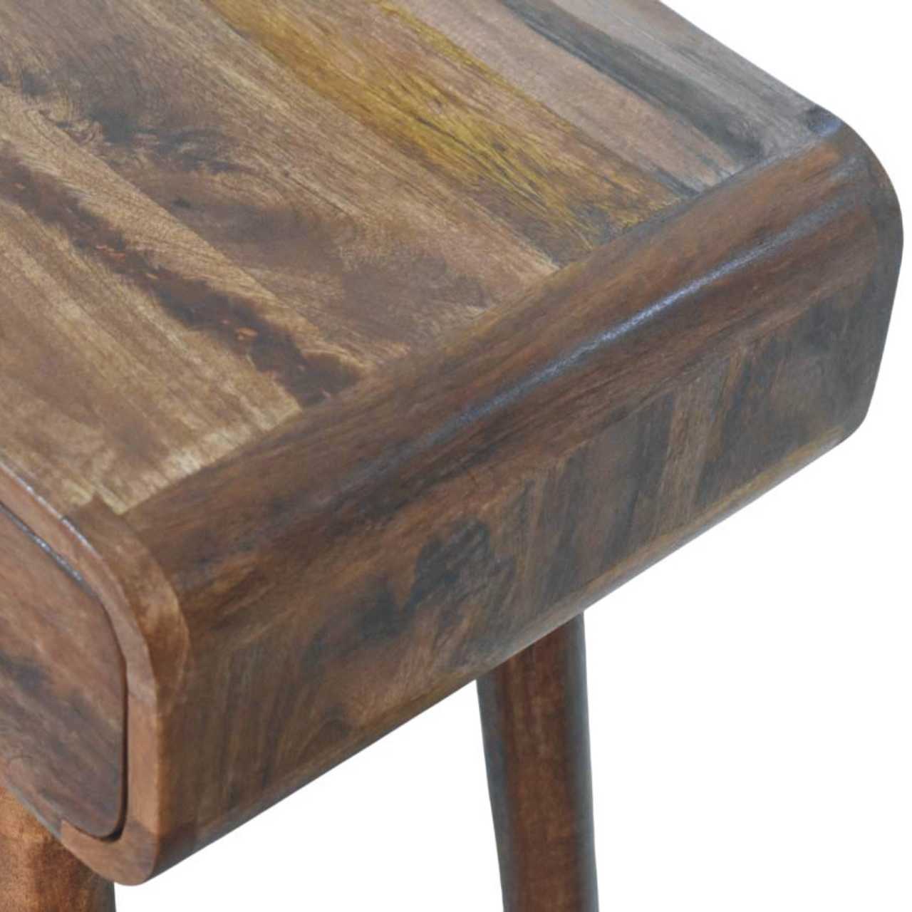 Alt View 2. Artisan Furniture - Artisan Furniture Solid Wood Curved Two Drawer Console Table, Brown - Brown.