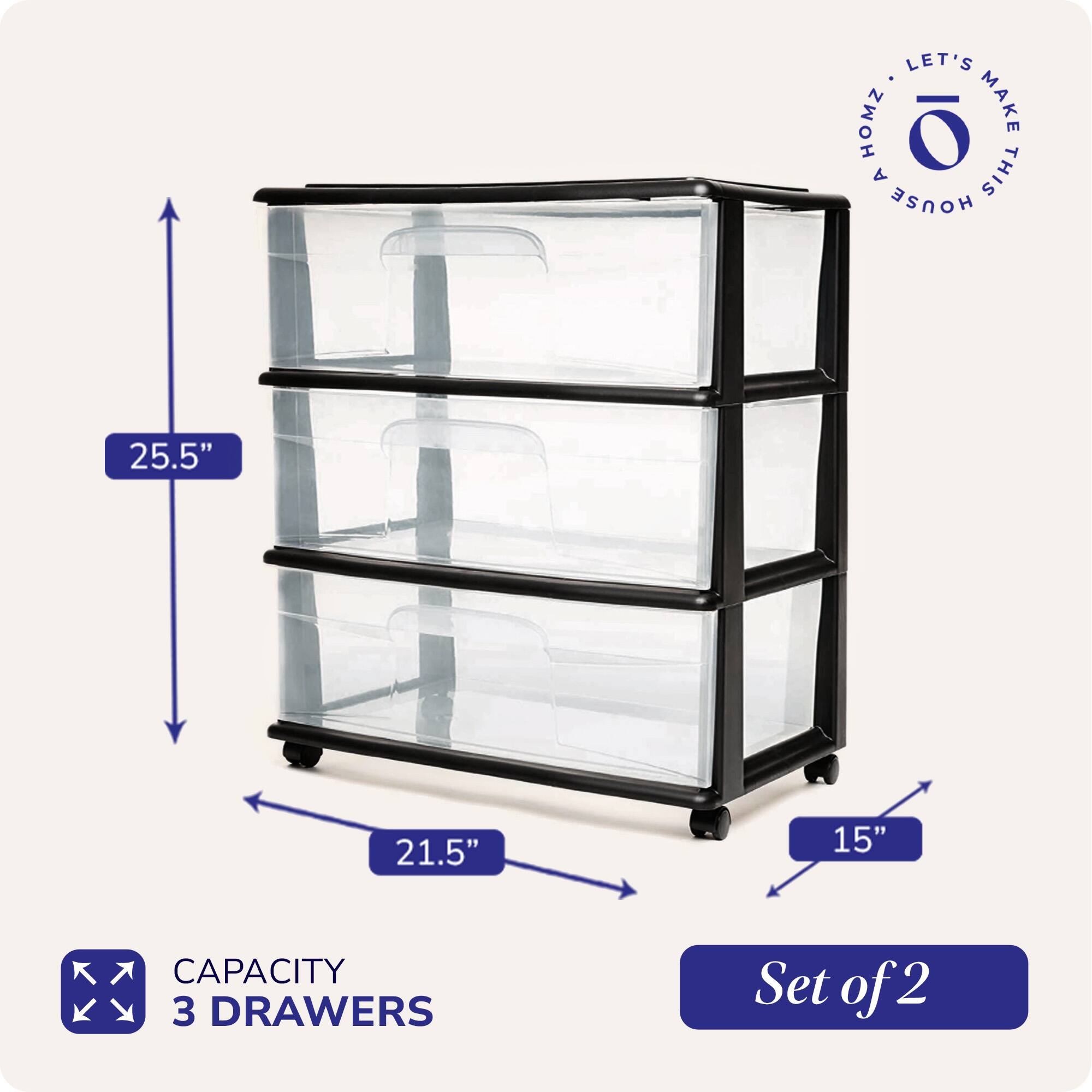 LET'S MAKE THIS HOUSE  
25.5" x 21.5" x 15"  
CAPACITY 3 DRAWERS  
Set of 2