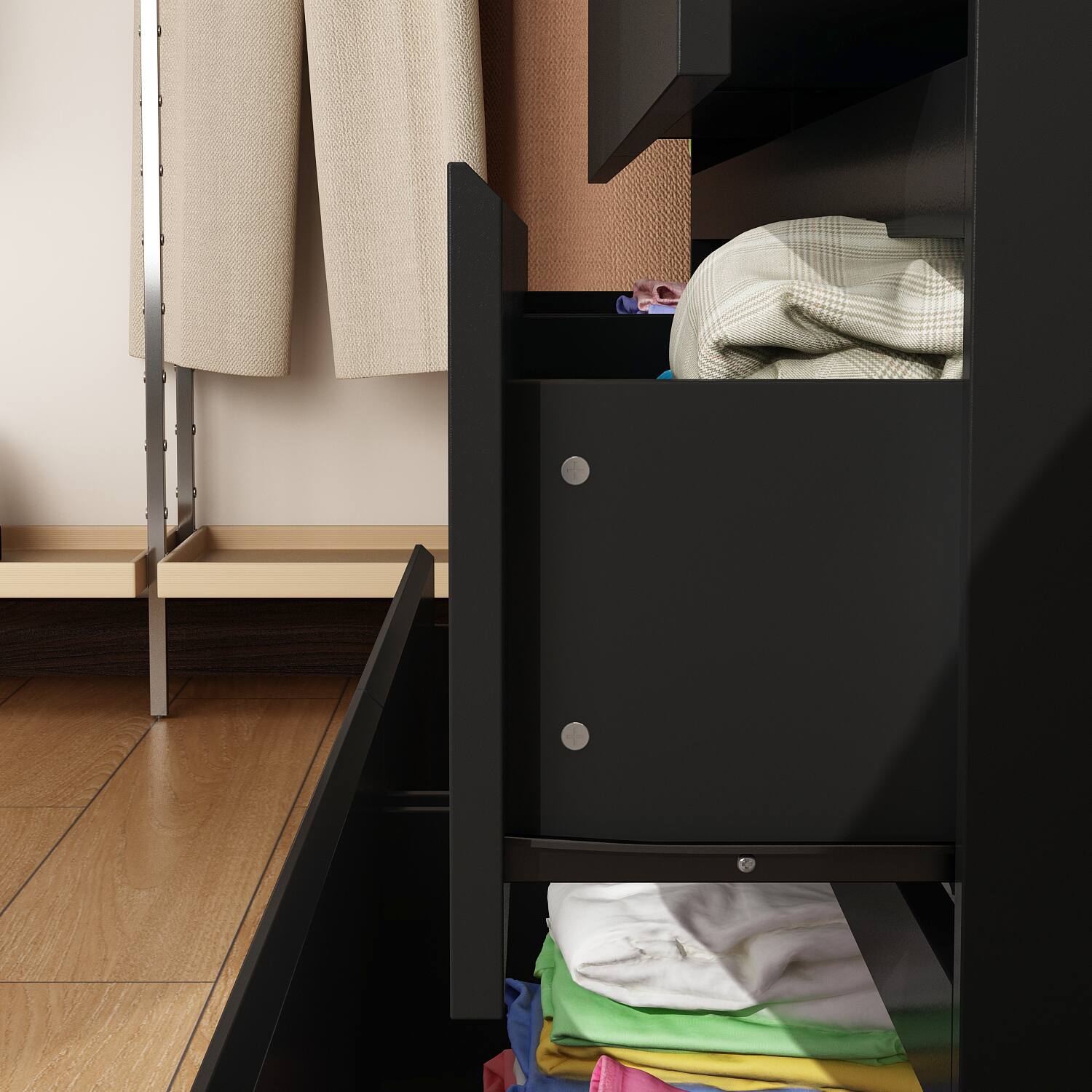 Alt View 8. FUFU & GAGA - FUFU&GAGA 6 - Drawer Horizontal Dresser – Black, Multi - Room Storage Solution - Black.