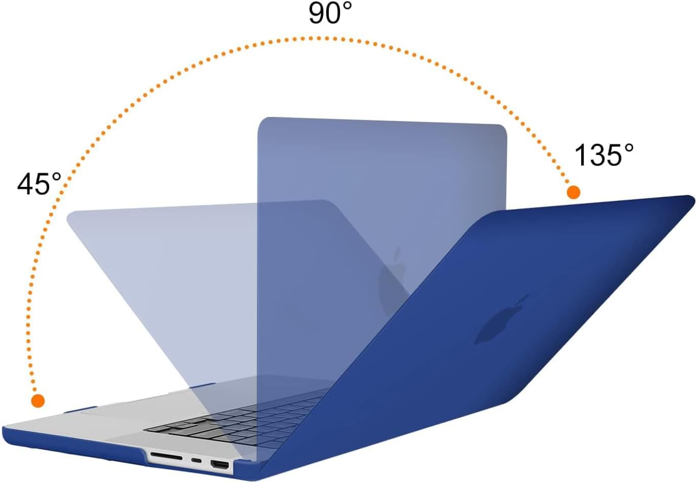Back. mosiso - 4-in-1 MacBook Pro 16 inch Case Compatible with Models A3429 A3428 A3403 A3186 A2991 A2780 A2485 - Royal Blue.