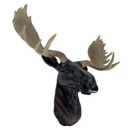 Zeckos - Rustic Moose Head Bust Wall Sculpture 20x23in Cabin Lodge Decor - Brown