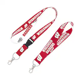 WinCraft - Wisconsin Badgers 2-Pack Lanyard with Detachable Buckle & Key Strap Set - Multicolor