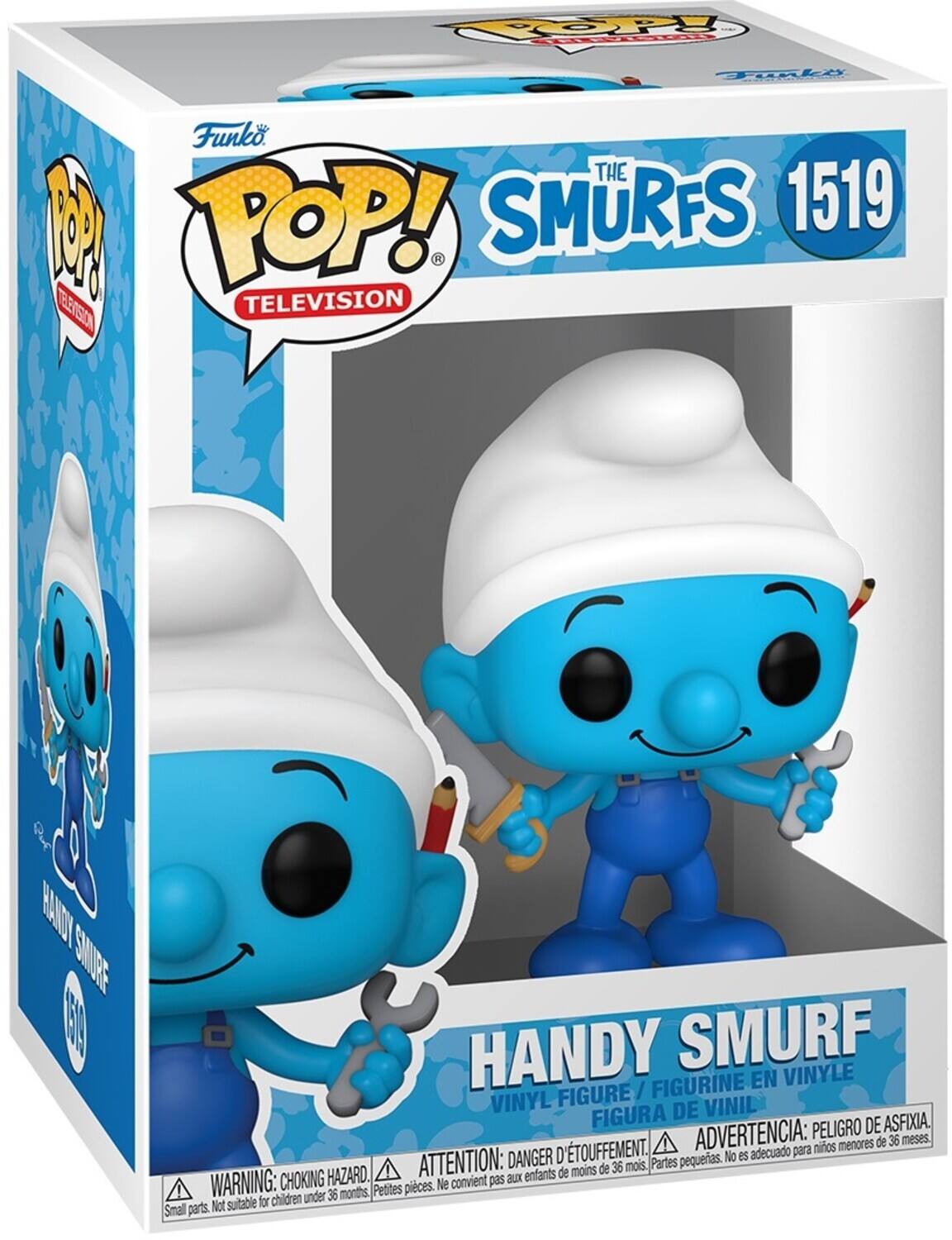 Funko POP! SMURFS 1519 TELEVISION HANDY SMURF FIGURINE EN VINYLE FIGURE / VINYL DE VINIL FIGURA PELIGRO DE ASFIXIA, D'TOUFFEMENT. ADVERTENCIA: para nios menores de 36 meses. DANGER pequerias. No es adecuado HAZARD. ATTENTION: aux enfants de moins de 36 mois. Partes WARNING: CHOKING Petites pieces. Ne convient pas children under 36 months. Not suitable for Small parts.