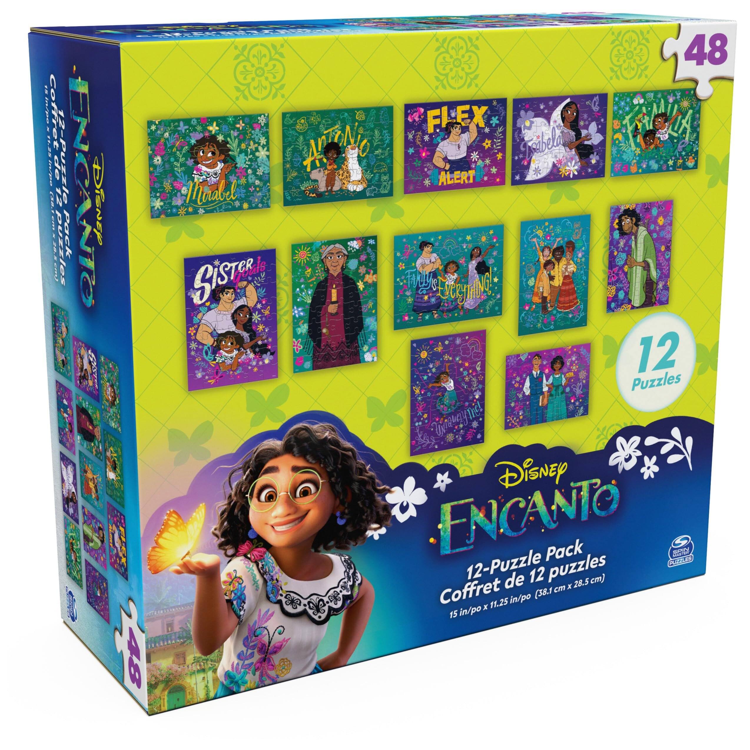 Coffret de 12 puzzles Disney Encanto  
Pack de 12 puzzles Disney Encanto  
48 pièces  
12 puzzles  
Coffret de 12 puzzles (15 in/po x 11.25 in/po / 38.1 cm x 28.5 cm)