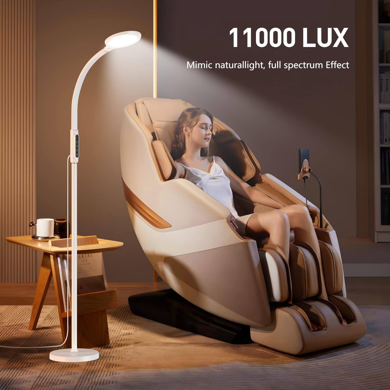 Morfone LED Full Spectrum Happy Therapy Lamp. retractable floor