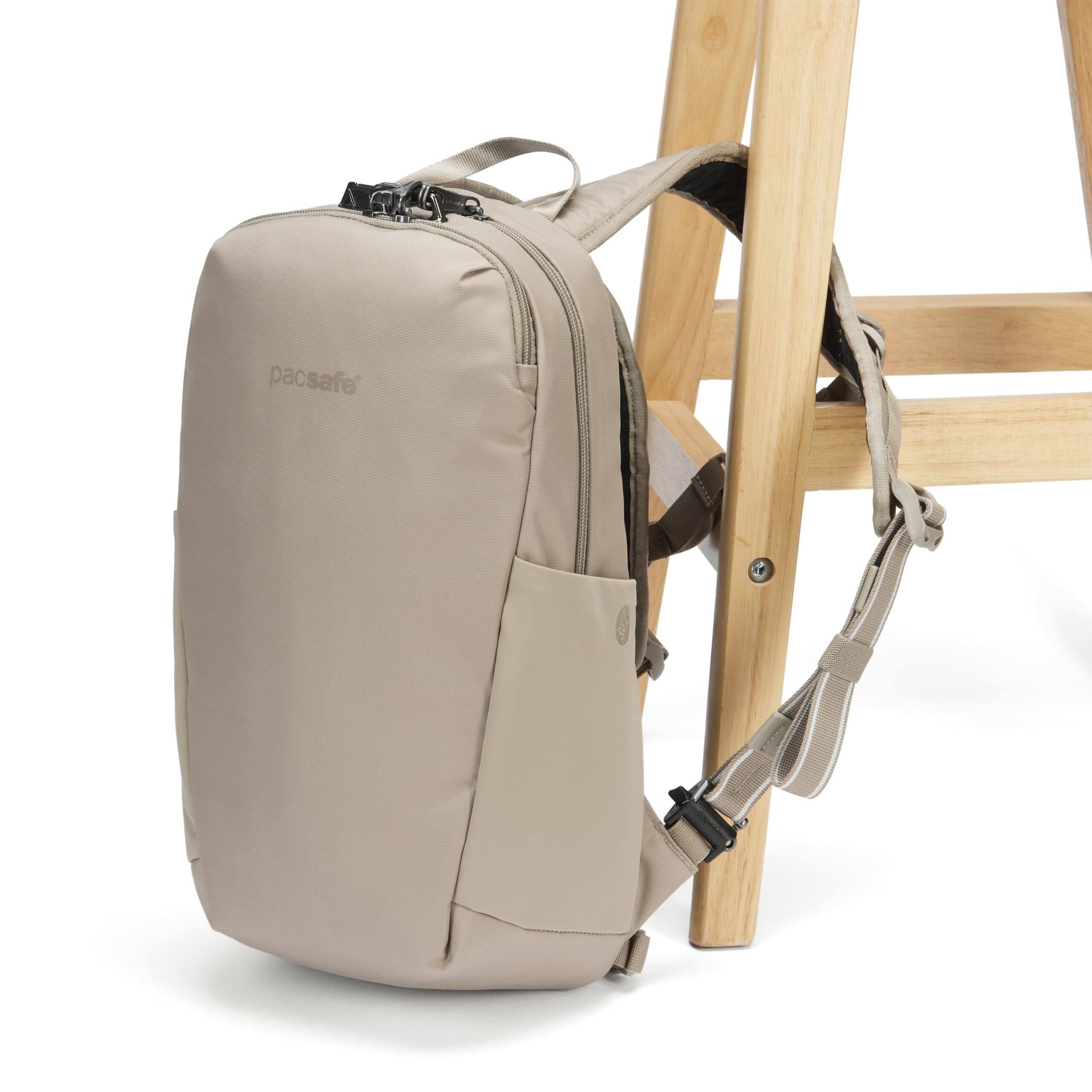 Alt View 4. Pacsafe - V 12L Tech Backpack - Beige.