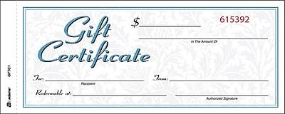Gift Certificate

$ _________  
In the Amount Of

For: __________________________  
From: __________________________  
Redeemable at: ________________________  
Authorized Signature: _______________________

615392