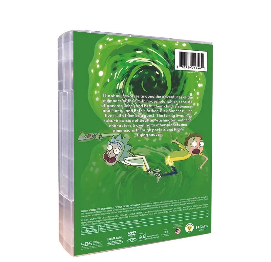 Angle. Rick and Morty : Complete Series, Season 1-8 (DVD).