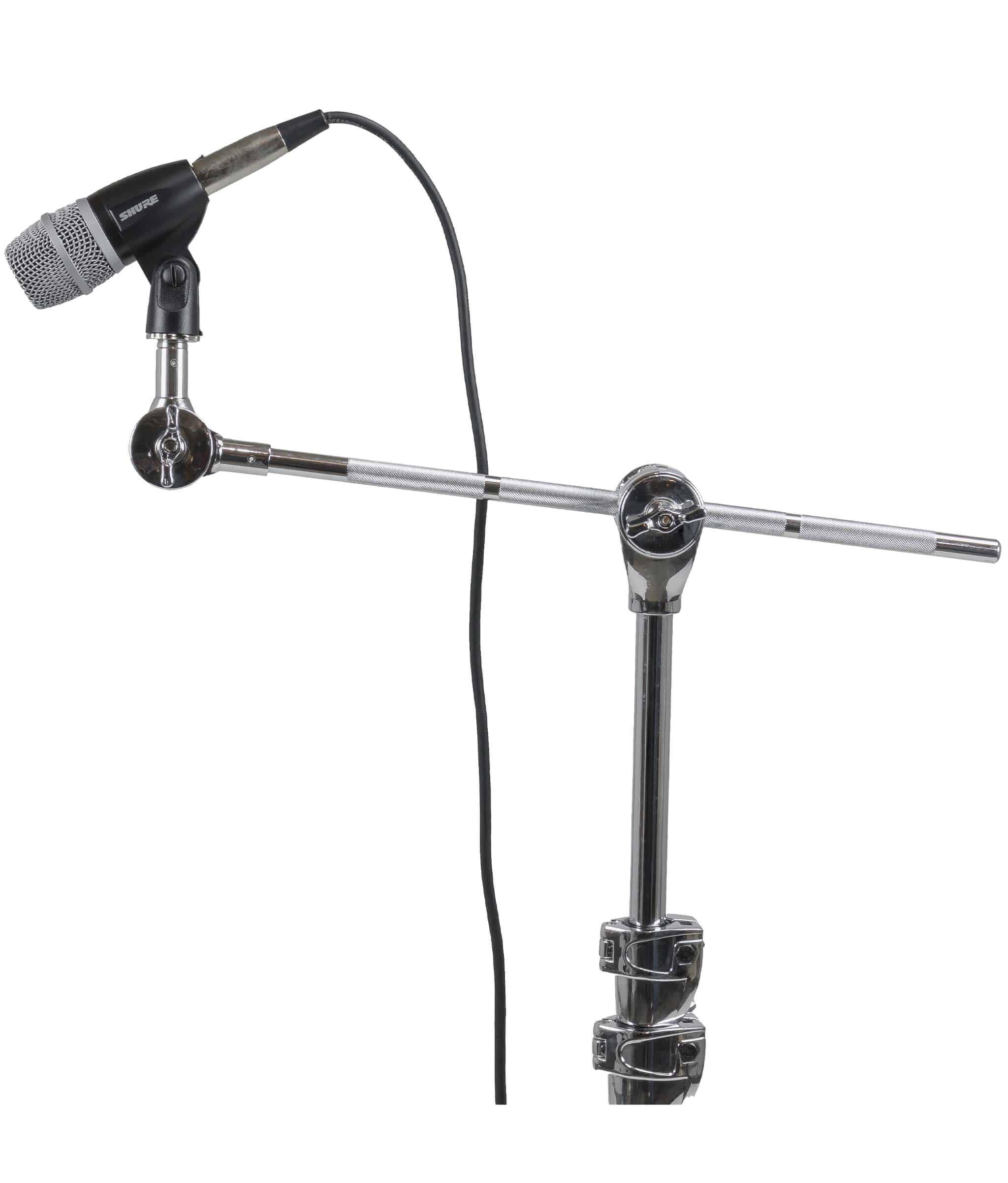 Left. Gibraltar Hardware - 16" Boom Arm Microphone Mount, with Adjustable Rod and Clamp, Geared Tilter, Fits Cymbal Stands and Drum Racks.