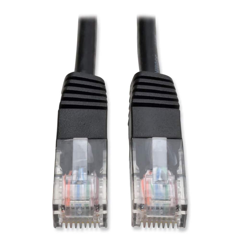 Front. Tripp Lite - N002-007-BK CAT5e 7 ft. 350 MHz Molded Patch Cable. - Black - Black.
