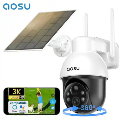 AOSU Front Door 3K Ultra HD compatible Alexa Google Assistant 360