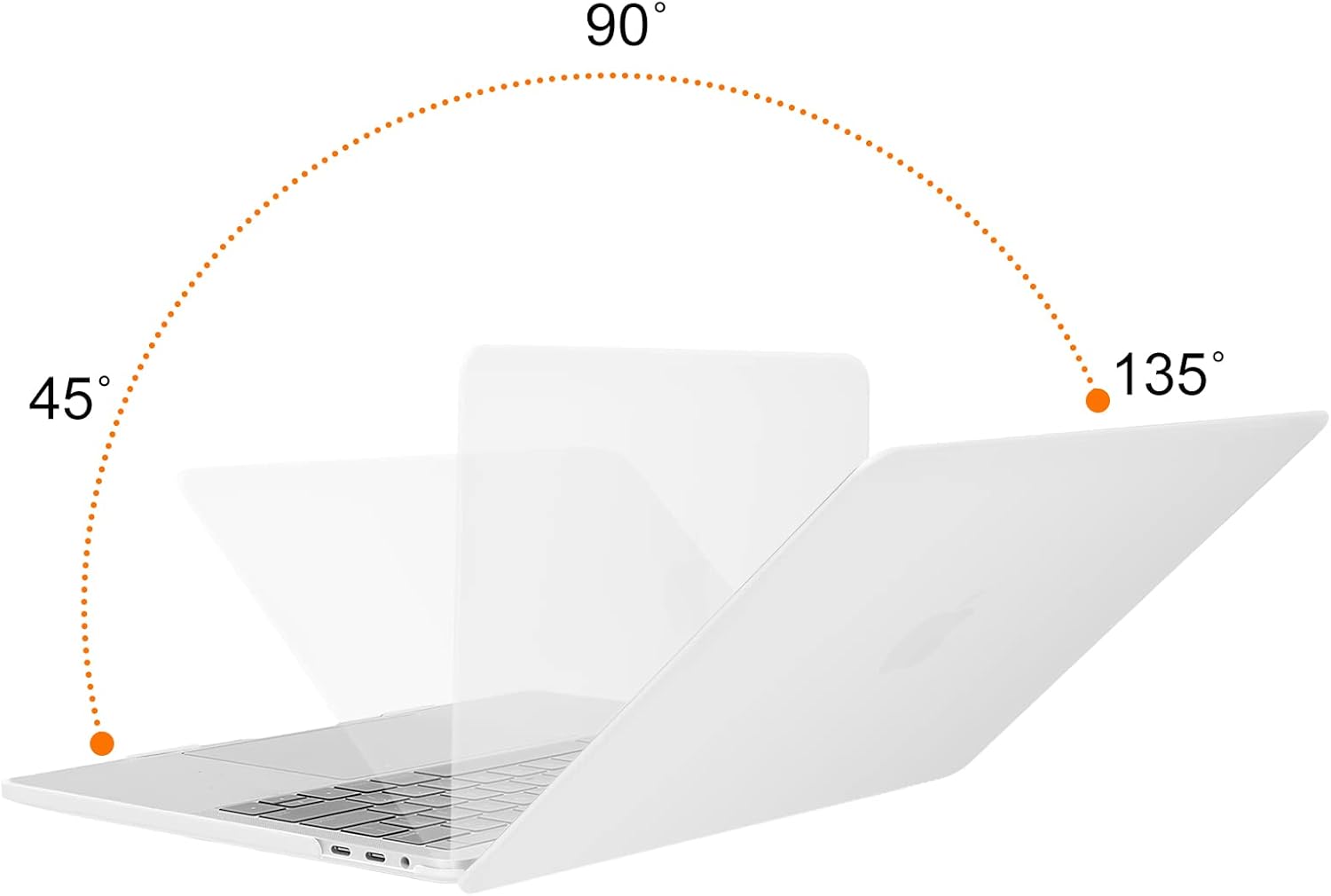 Back. mosiso - MacBook Pro 13" hard shell case with keyboard skins, screen protector and storage bag - White.