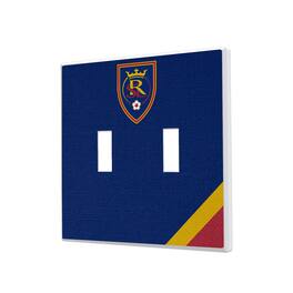 Keyscaper - Real Salt Lake Diagonal Stripe Design Double Toggle Lightswitch Plate - Multicolor