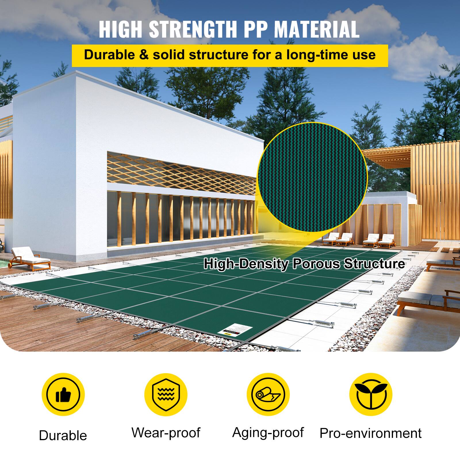 HIGH STRENGTH PP MATERIAL
Durable & solid structure for a long-time use
High-Density Porous Structure
Durable
Wear-proof
Aging-proof
Pro-environment