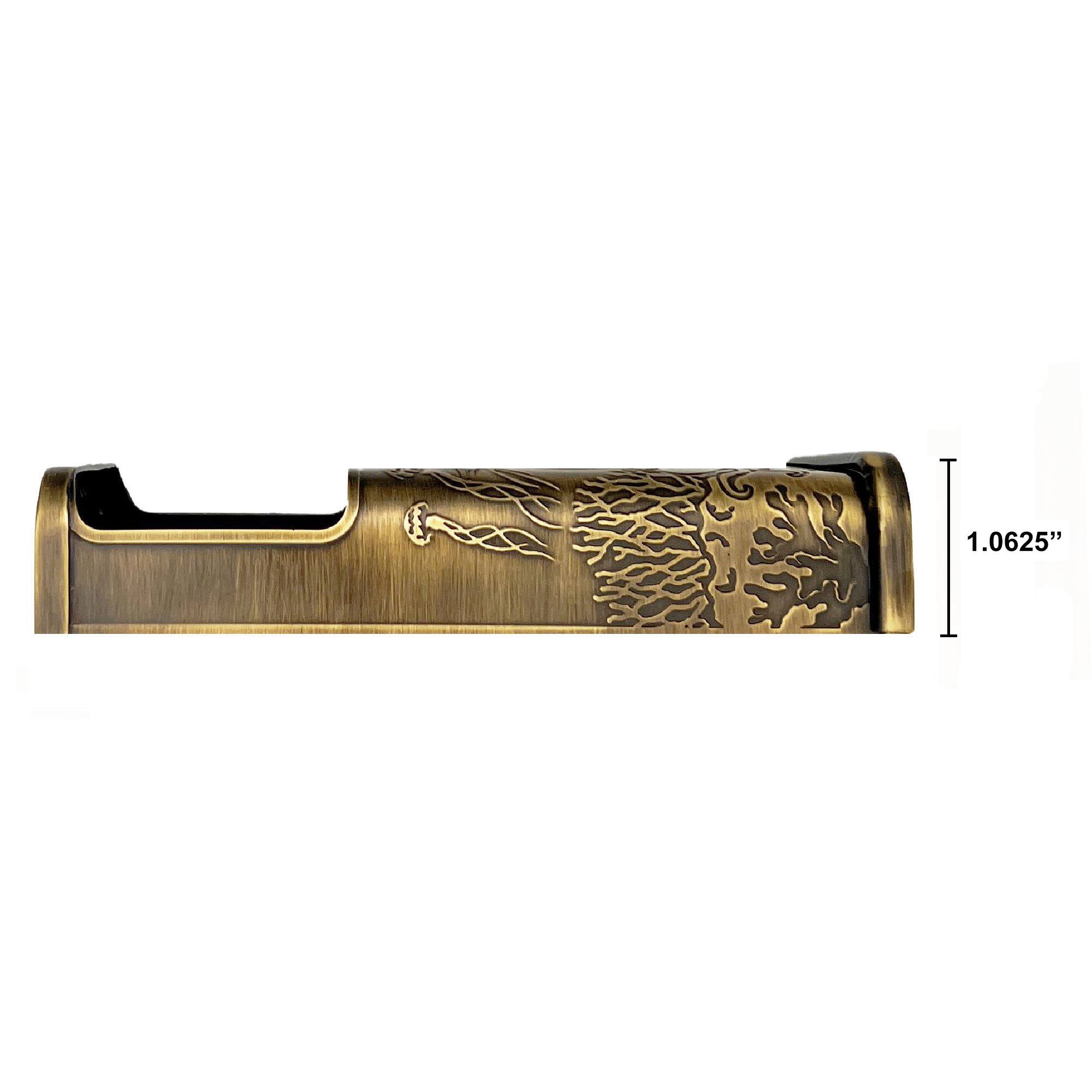 Angle. Michael Healy - Coastal Video Doorbell Cover (Ring Battery Doorbell 2024 Release) - Antique Brass.