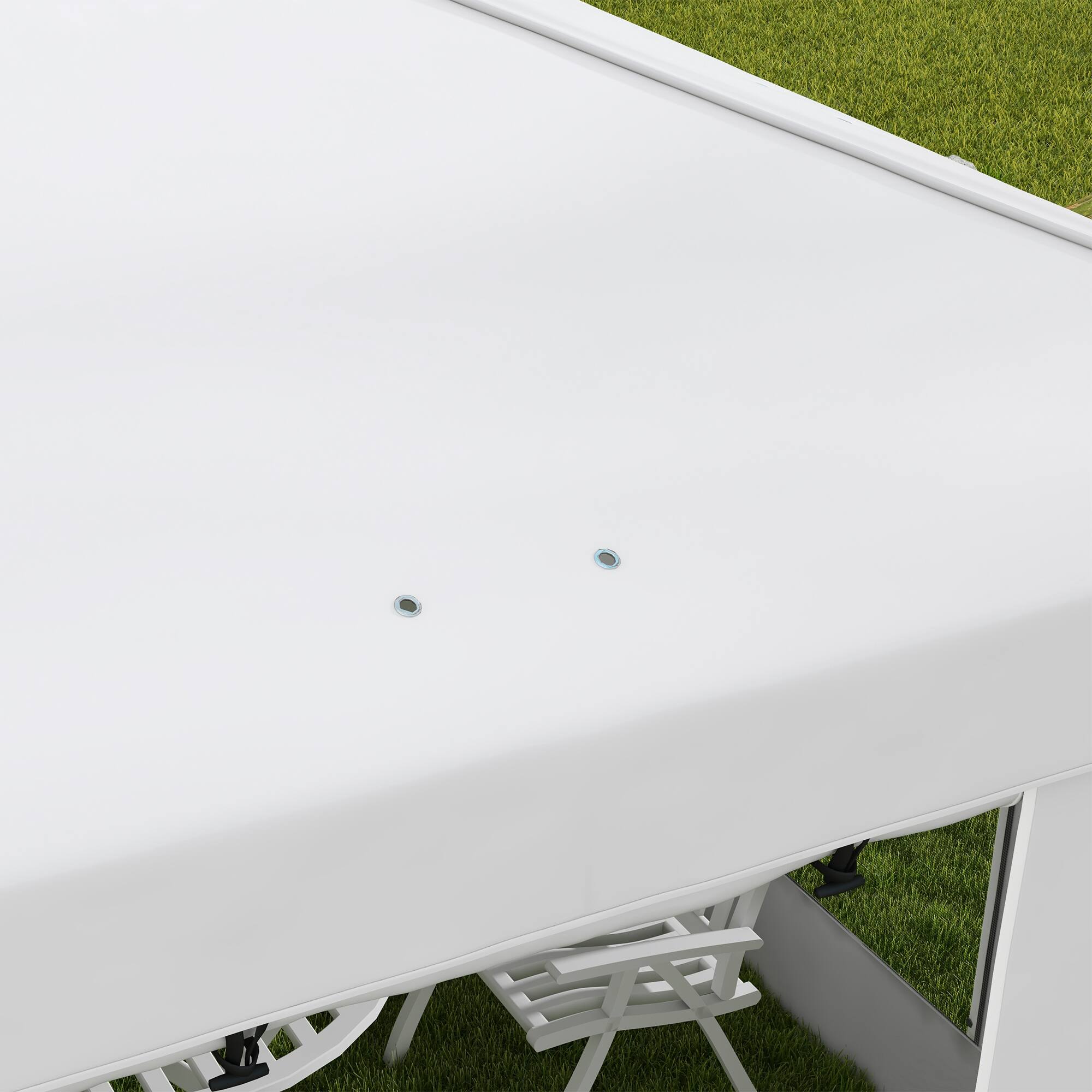 Alt View 5. Outsunny - Outsunny 9.7' x 9.7' Pop Up Canopy with Sidewalls, Portable Canopy Tent with 2 Mesh Windows - White.