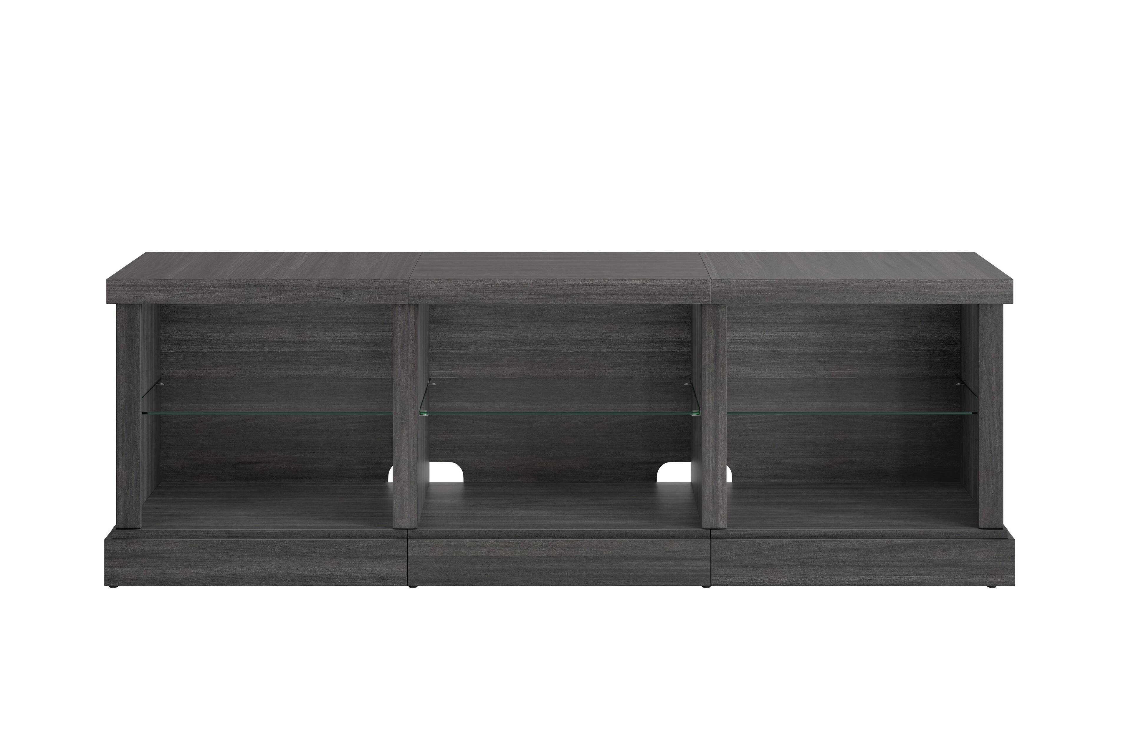 Angle. Whalen Furniture - Ligero Transitional 65" TV Console - Dark Steel Gray.