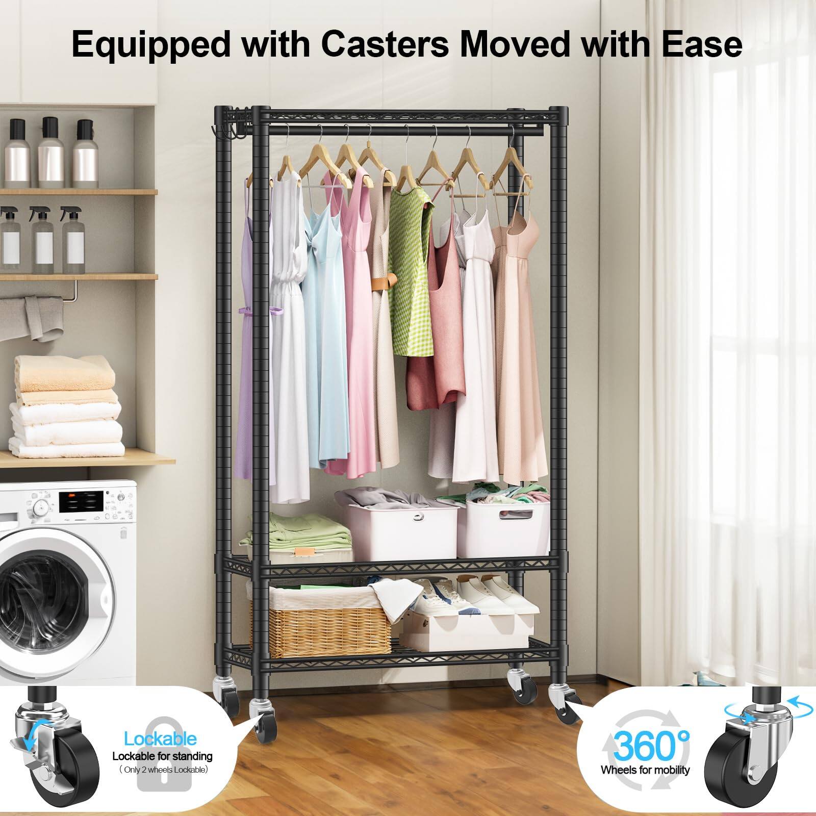 Equipped with Casters Moved with Ease

Lockable
Lockable for standing (Only 2 wheels Lockable)

360° Wheels for mobility