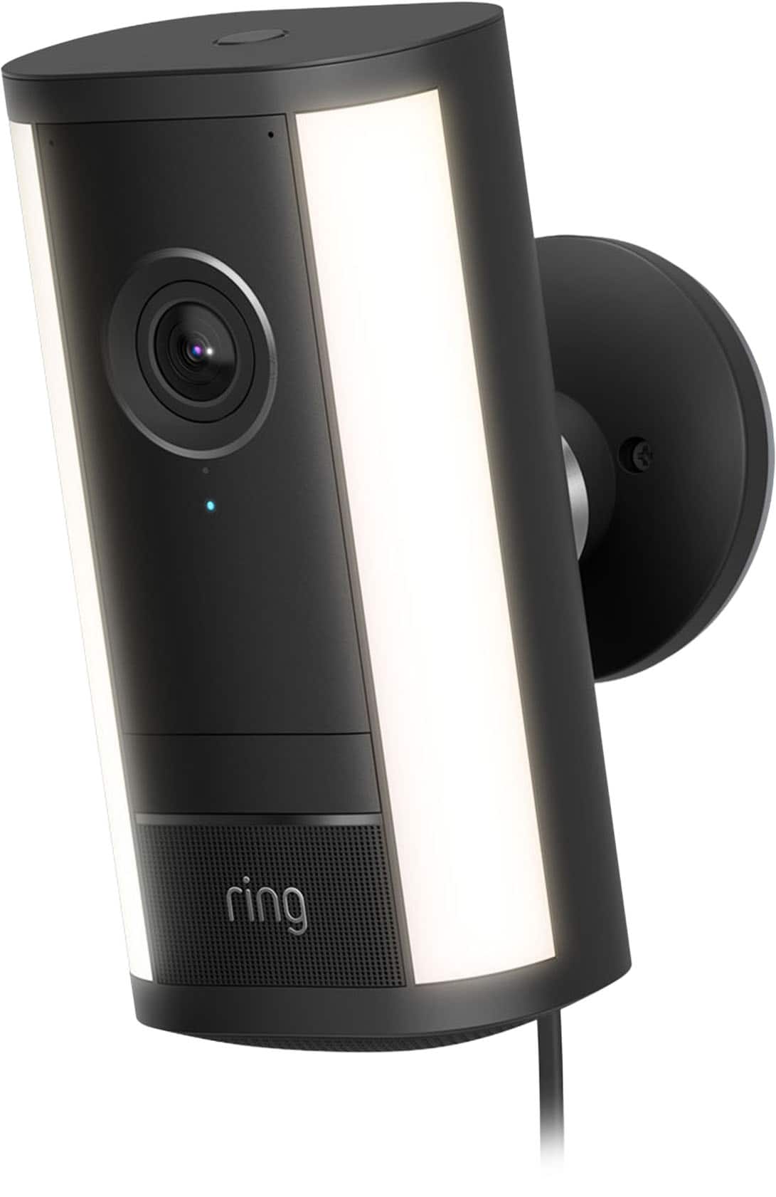 Ring - Spotlight Cam Pro (2nd Gen), Plug In, Retinal 4K for ultra-clear video, 10x Enhanced Zoom, 2 LED Spotlights - Black - Front_Zoom