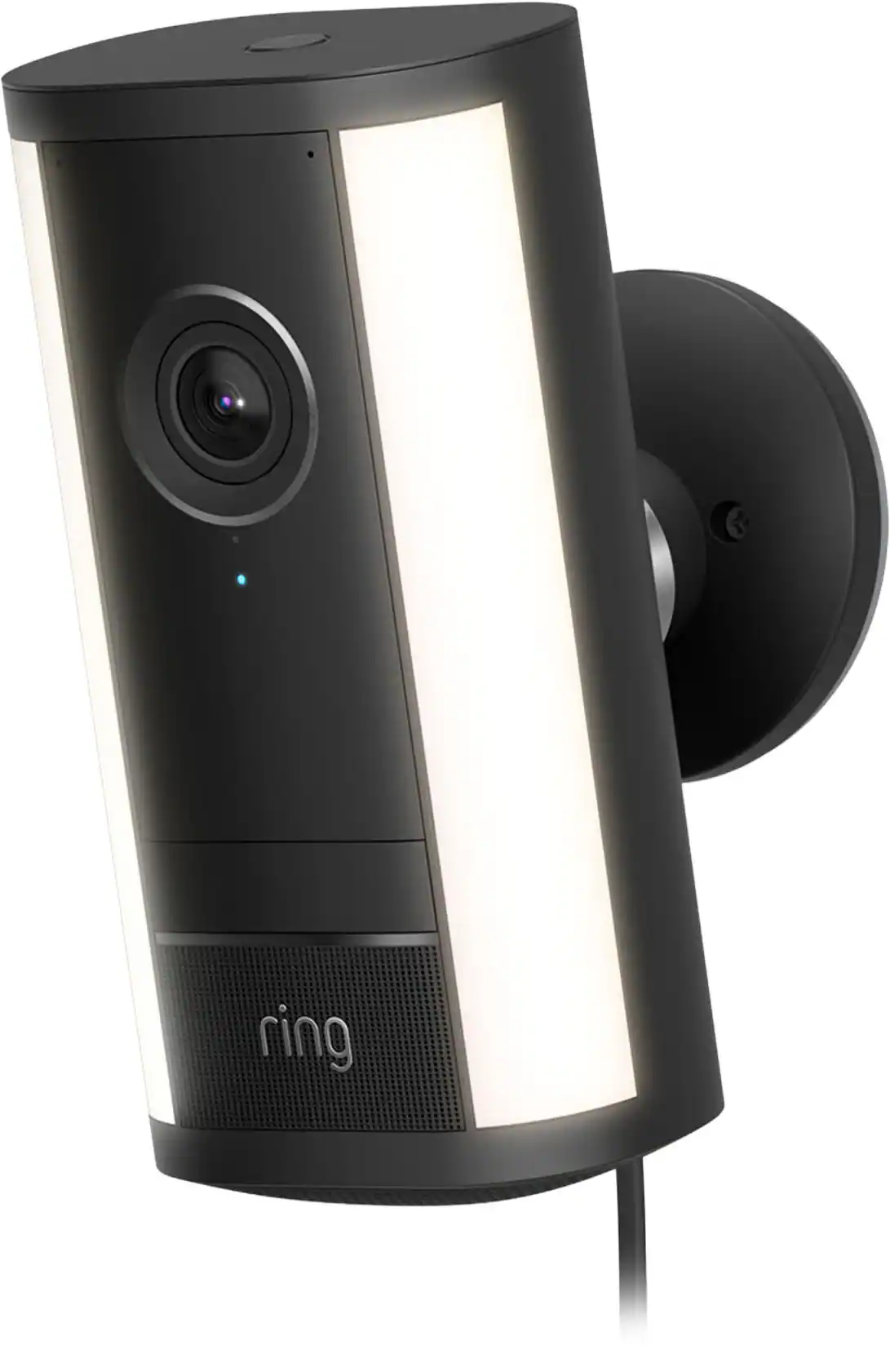 Front. Ring - Ring Spotlight Cam Pro (2nd Gen), Plug In, Retinal 4K for ultra-clear video, 10x Enhanced Zoom, 2 LED Spotlights - Black.