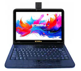 LINSAY - 10.1" Octa Core 256GB Storage Android 15 Tablet with Crocodile Keyboard - Black