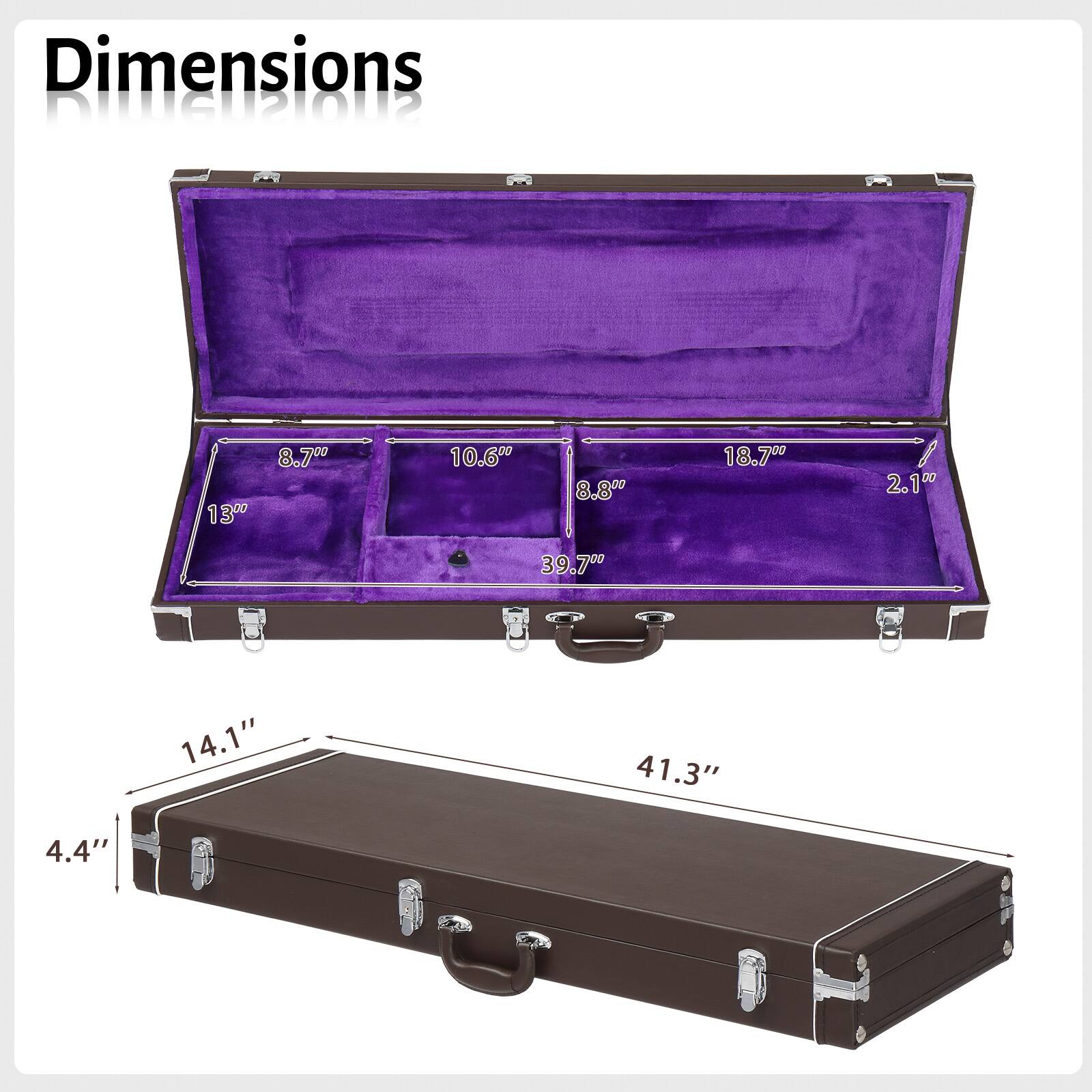 Dimensions  
13" x 8.7" x 10.6" x 8.8" x 18.7" x 2.1" x 39.7" x 14.1" x 41.3" x 4.4"