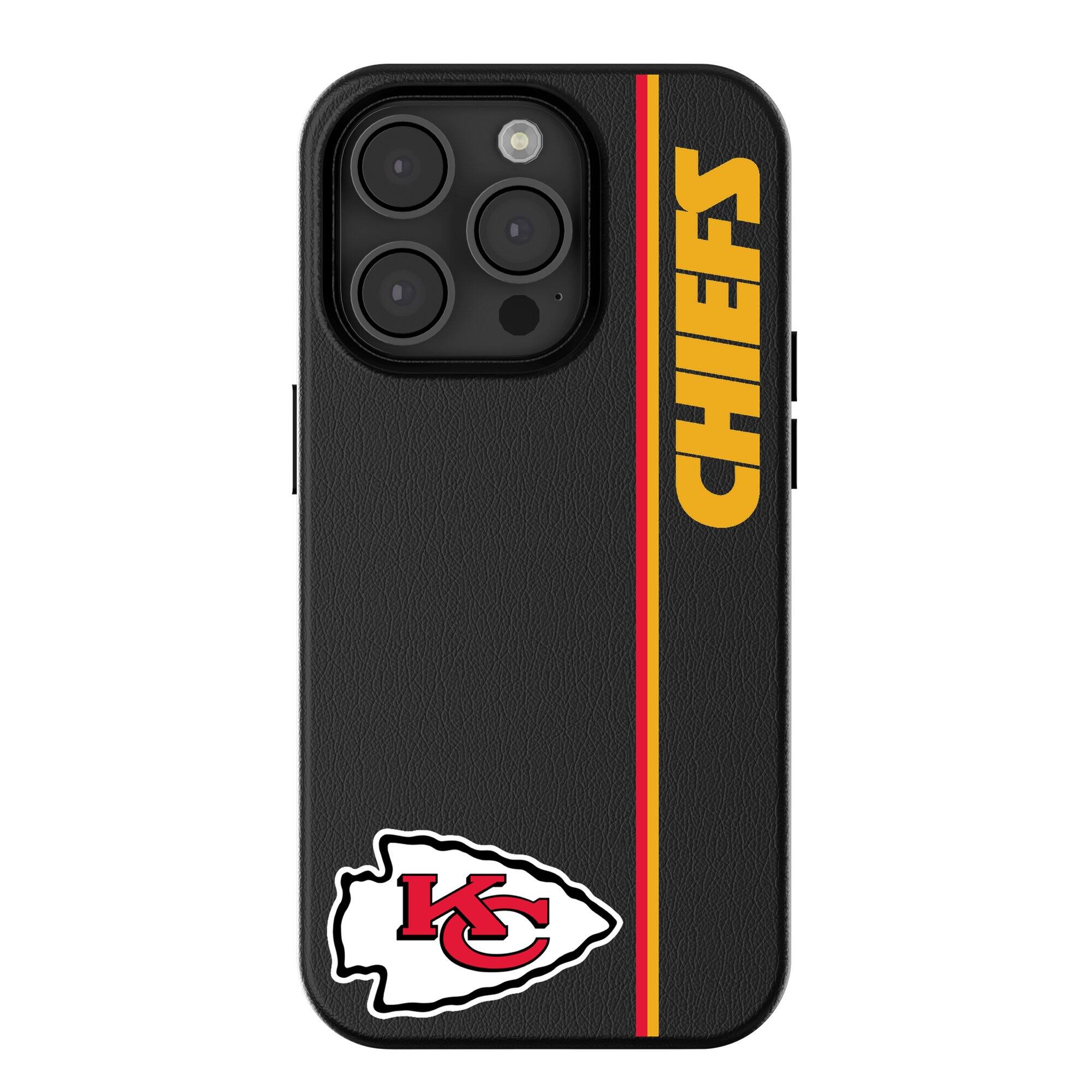 Front. Keyscaper - Kansas City Chiefs iPhone Magnetic Bump Case - 16 Pro Max - Black.
