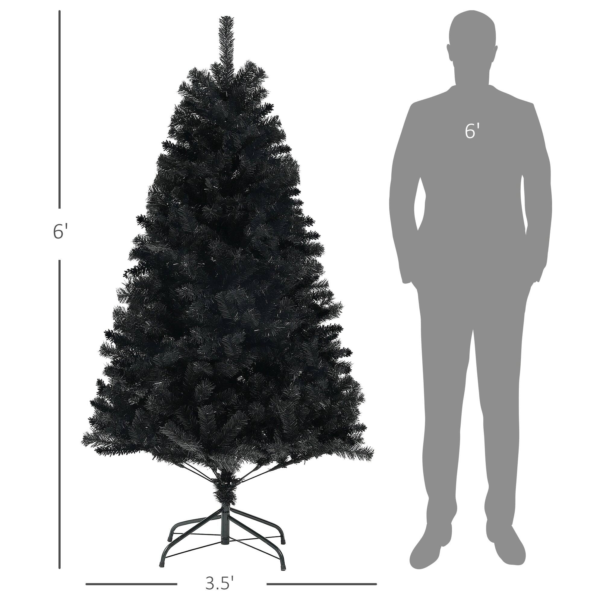 Left. BreeBe - 6ft Tall Artificial Christmas Tree - Black.