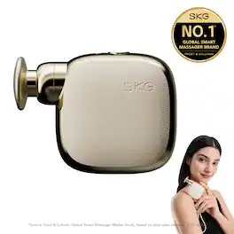 SKG - FS300 Mini Pocket Massage Gun, 210g Lightweight, 4 Speeds - Golden