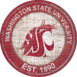 Fan Creations - Washington State Cougars 24'' Round Heritage Logo Sign - Multicolor