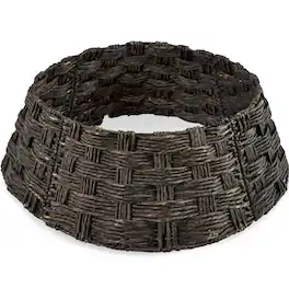 Best Choice Products - 36in Basket Woven Hyacinth Christmas Tree Collar, Tree Skirt Accessory w/ Cord Cut-Out - Espresso - Espresso – Basket Weave