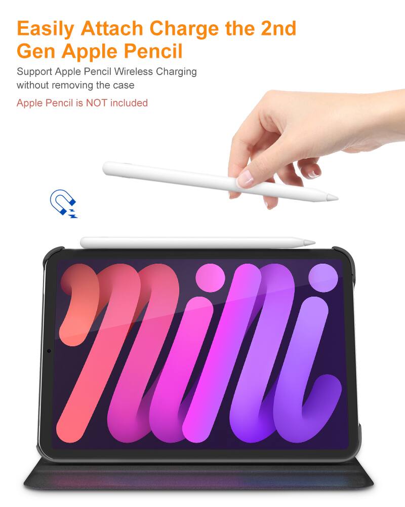 Easily Attach Charge the 2nd Gen Apple Pencil  
Support Apple Pencil Wireless Charging without removing the case  
Apple Pencil is NOT included