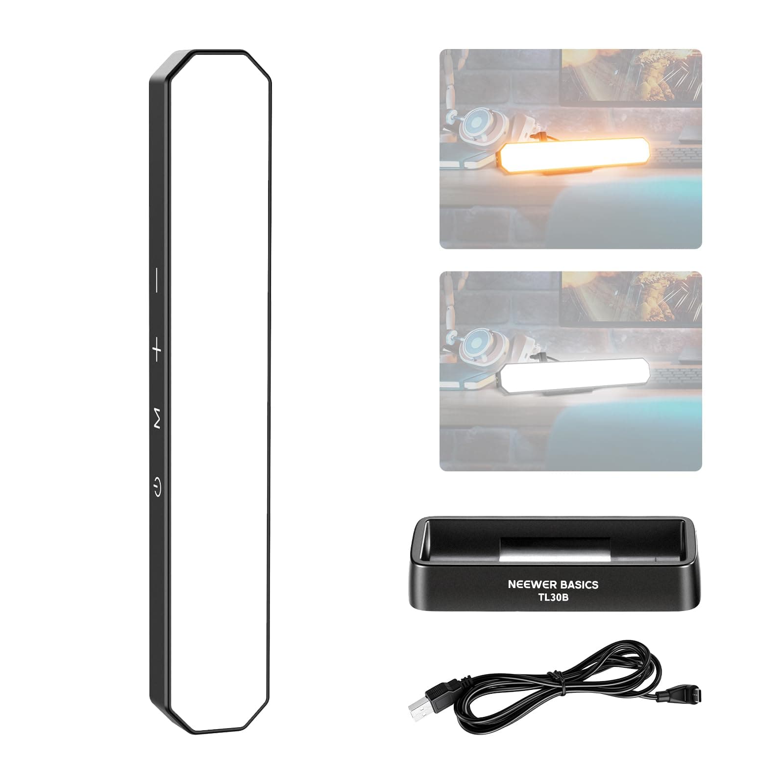 Neewer - BASICS 6W Bi-Color LED Chin Fill Light, CRI95, USB Powered, Desk/Phone/Travel, TL30B