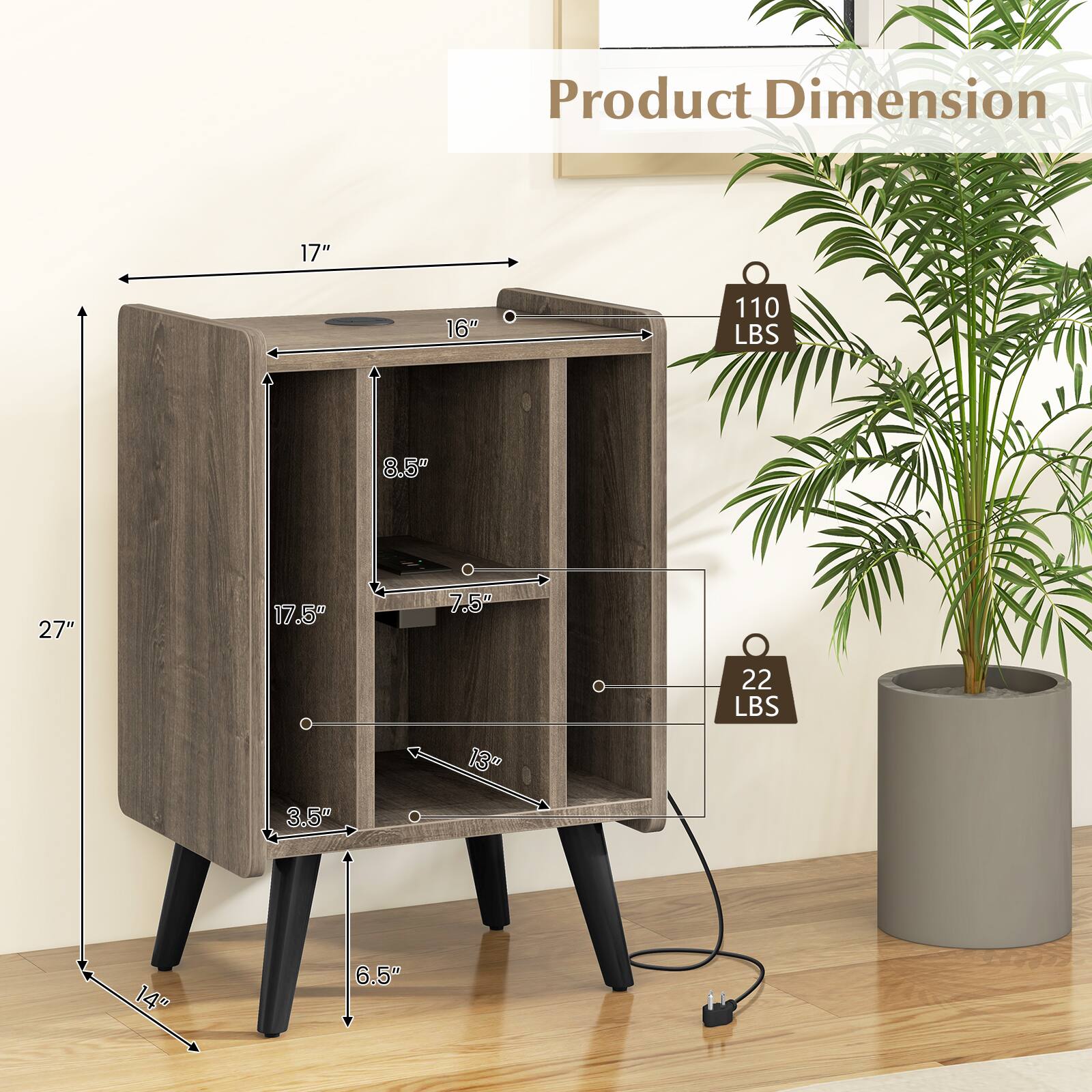 Product Dimension 17" 16" 110 LBS 8.5" 27" 17.5" 7.5" 13" 22 LBS 3.5" 14" 6.5"