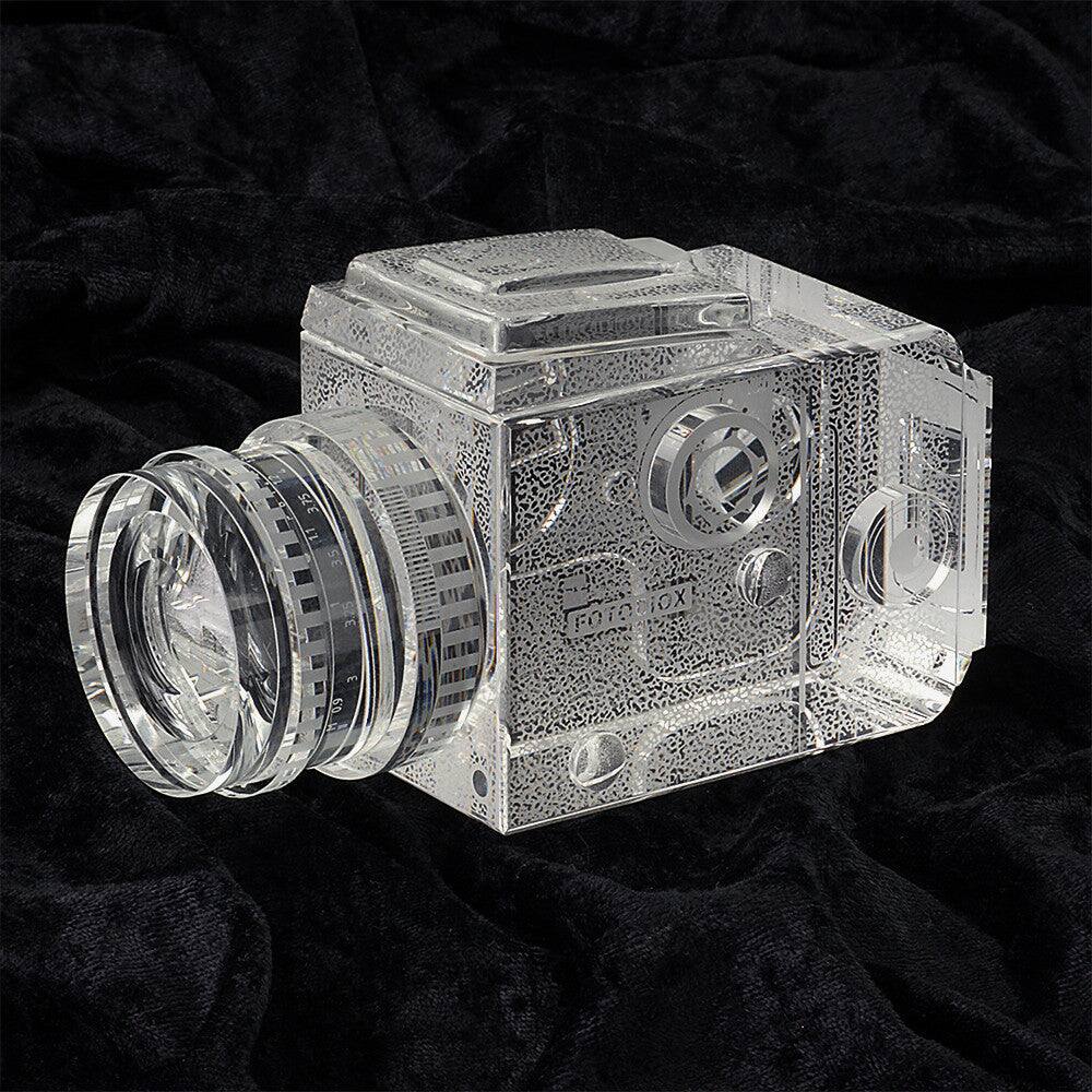 Crystal Camera - 2/3 Sized Replica of Hasselblad 503CM Camera w/ 80mm f/2.8 CF Lens; Paperweight, Bookends, Display