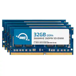 OWC - 128GB (4x32GB) DDR4 2666MHz 2Rx8 CL19 Non-ECC 260-pin SODIMM Memory RAM for Laptops, AIO Systems, and NAS Systems - Black Chips