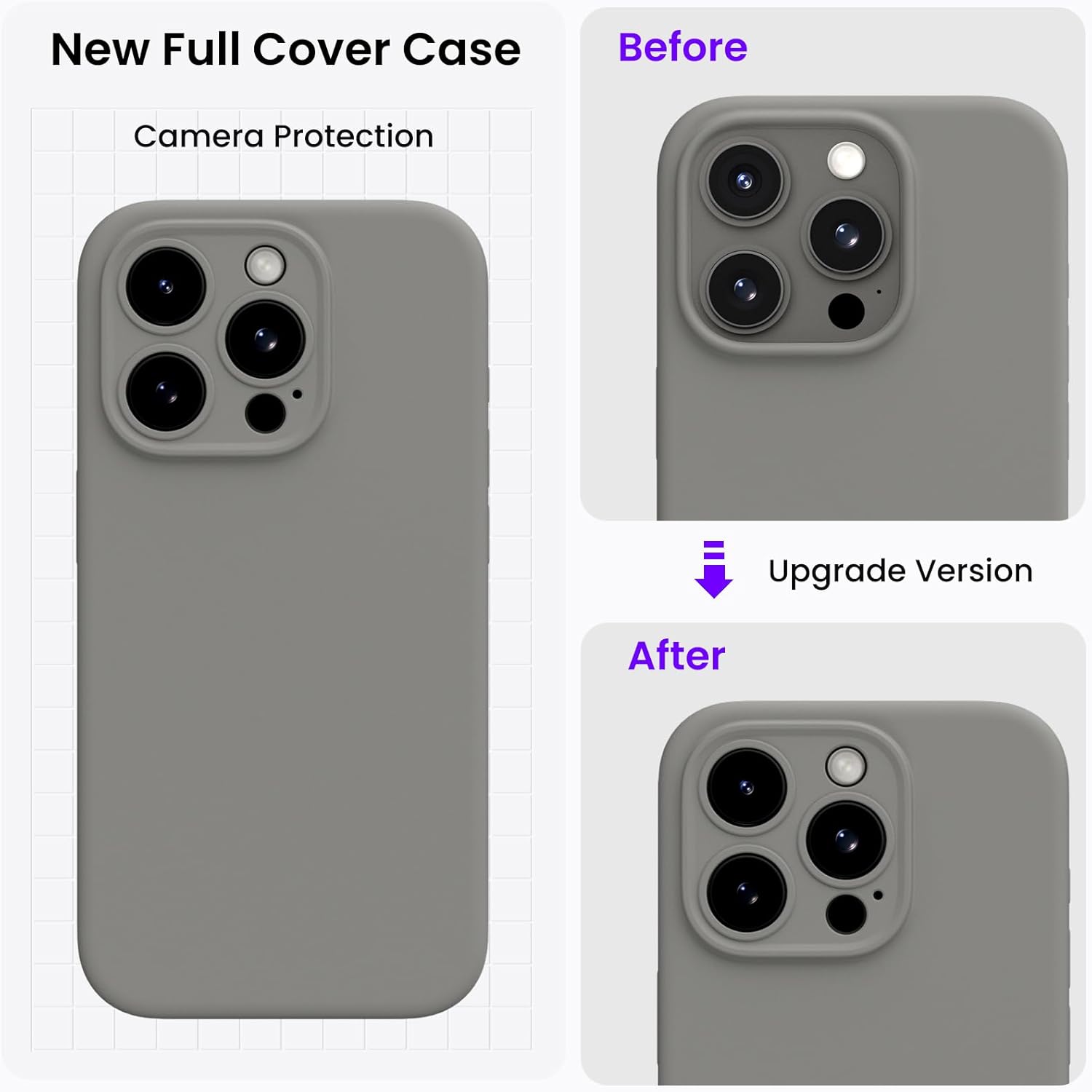 New Full Cover Case
Before
Upgrade Version
After
Camera Protection