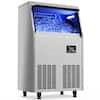 Front. Coolski - Coolski Commercial Ice Maker, 100LBS/24H Ice Maker Machine with 35lbs Storage Capacity, 45 Ice Cubes in 12-15 Minutes - Silver.