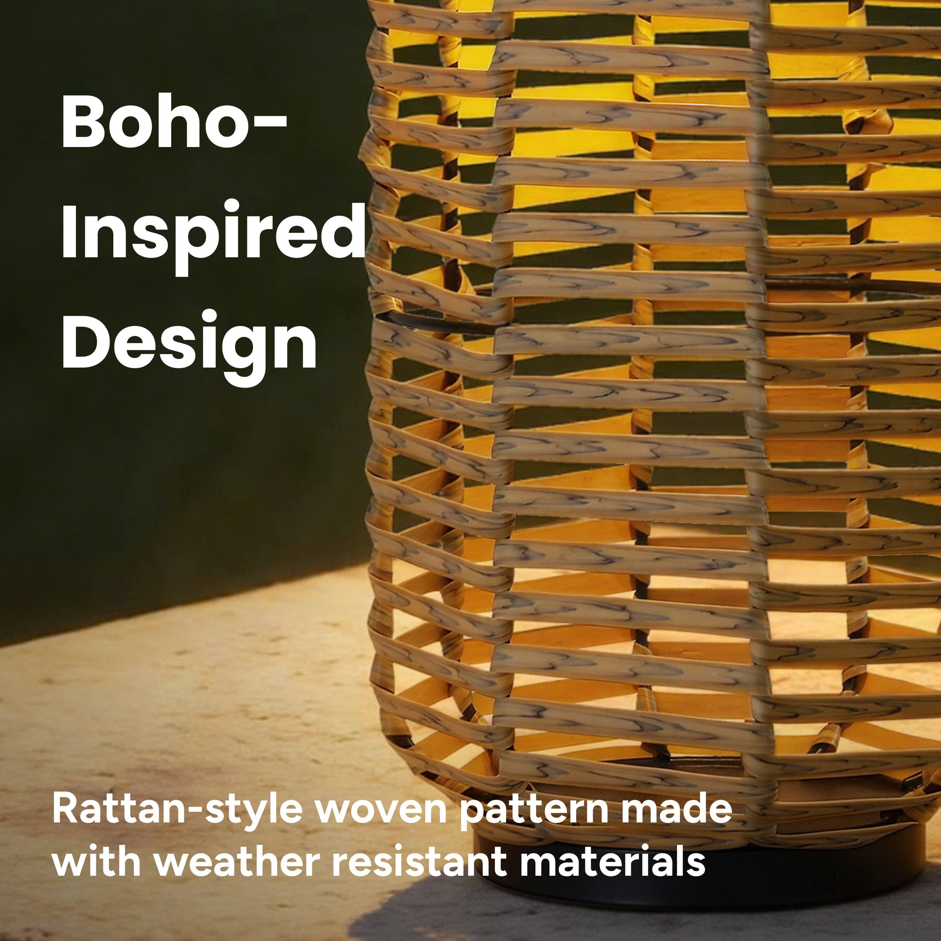 Boho-Inspired Design

Rattan-style woven pattern made with weather resistant materials